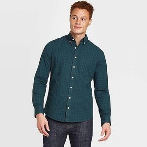 Mens Slim Fit Stretch Performance Long Sleeve Button Down Shirt Goodfellow & Co.